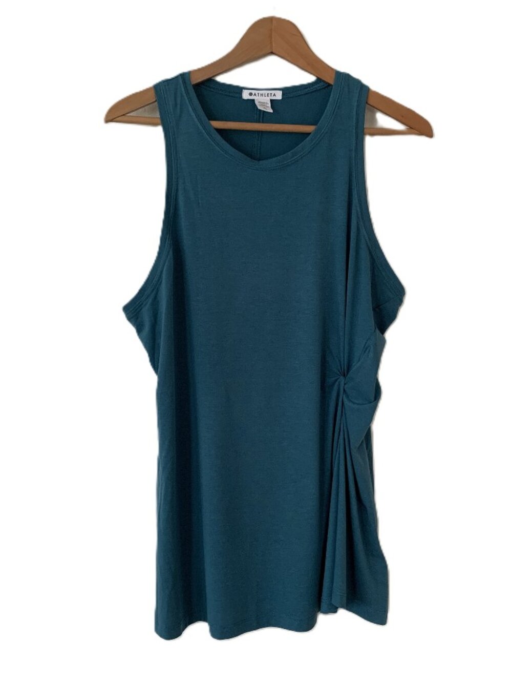 Athleta Radiate Tank Top | Teal | Twist Side | Women's Size XL